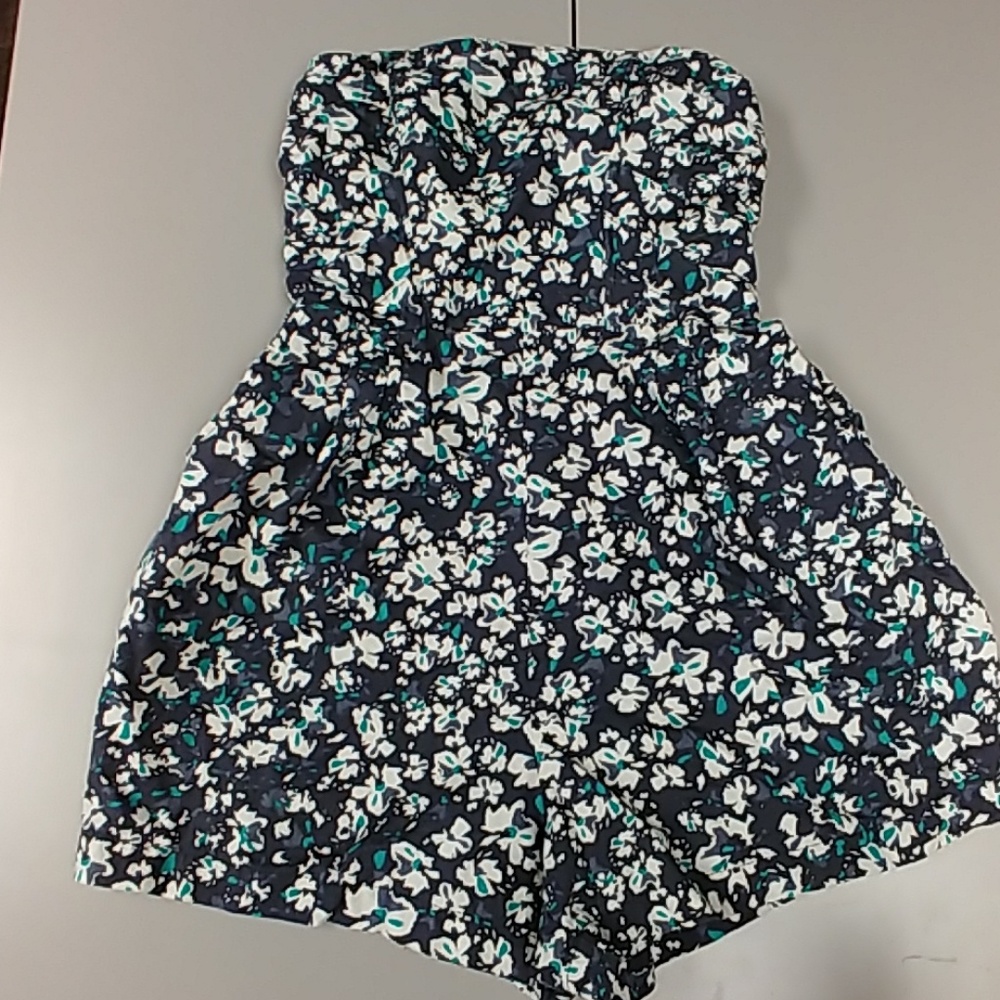 Floral tube top romper
